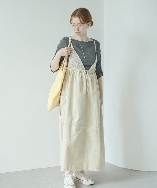 「Crisp」 キャミソールワンピース FREE アイボリー レディース_画像2