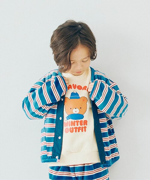 カーディガン  「ジュニア対応」ベロアタッチのメルティ起毛フリーススナップカーディガン キッズ 子供服 男の子 女の子 | p.premier | 06