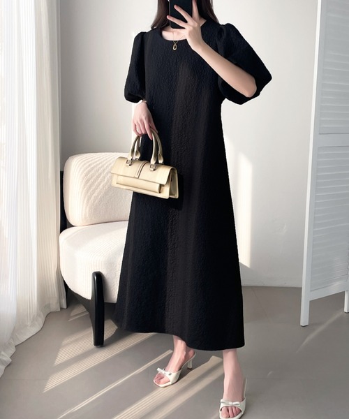 「ABITOKYO」 半袖ワンピース X-LARGE ブラック レディース_画像9