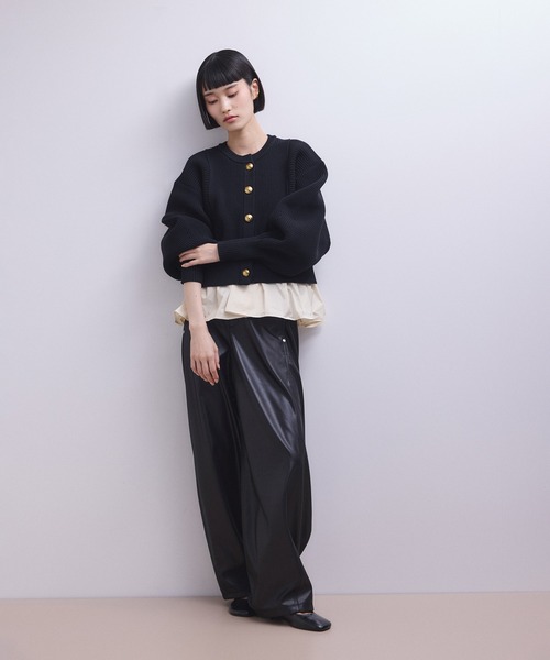 未使用　アダムエロペ　ペプラムコンビニットカーディガン WEB限定】ペプラムコンビニットカーディガン｜アダムエロペの通販