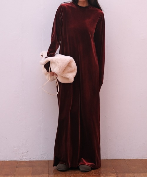 AKTE（アクテ） ワンピース ベロアIラインワンピース : ZOZOTOWN Yahoo