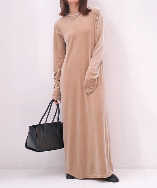 AKTE（アクテ） ワンピース ベロアIラインワンピース : ZOZOTOWN Yahoo