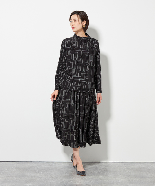 「A/C DESIGN BY ALPHA CUBIC」 フレアスカート 67 ブラック レディース_画像8