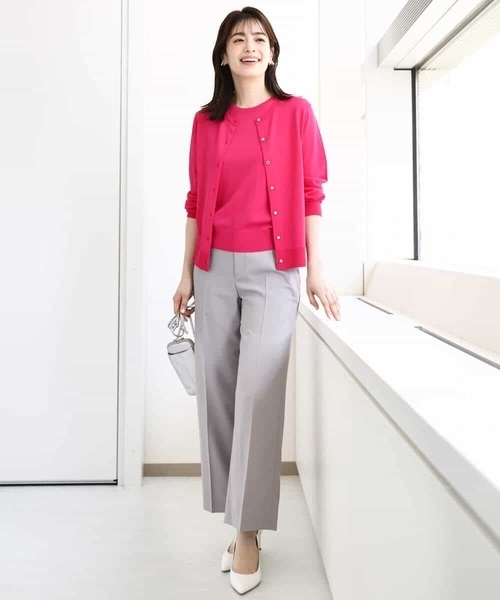 「OFUON」 ニットアンサンブル 40 ライトブルー レディース_画像4