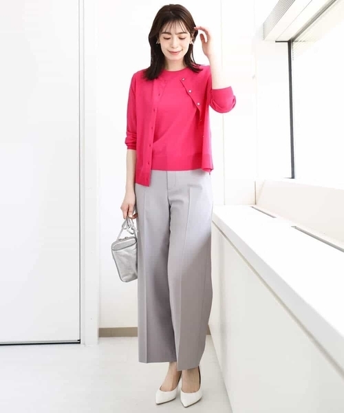 「OFUON」 ニットアンサンブル 40 ライトブルー レディース_画像5