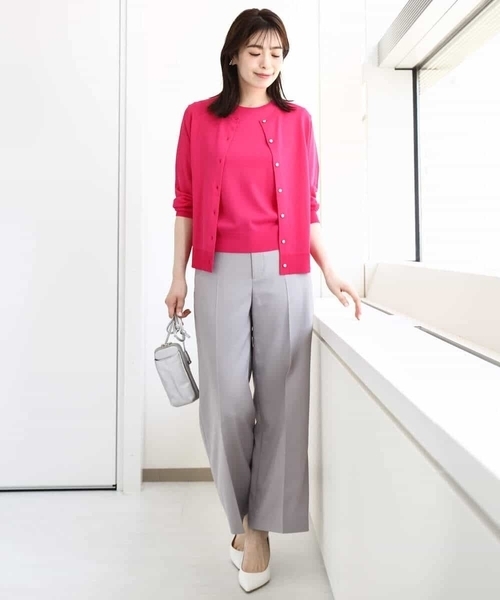 「OFUON」 ニットアンサンブル 40 ライトブルー レディース_画像6