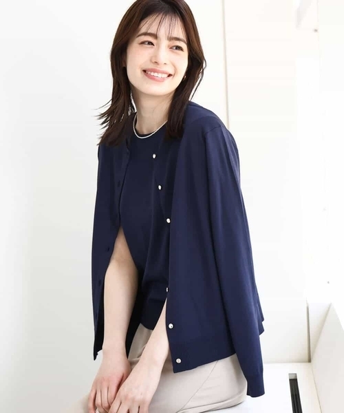 「OFUON」 ニットアンサンブル 40 ライトブルー レディース_画像7