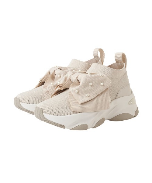 お値下げ中⭐︎ダイアナ　撥水加工リボンデザイン軽量ニットソックススニーカー diana（プラスダイアナ） スニーカー 「軽量・撥水加工」 ビッグリボン