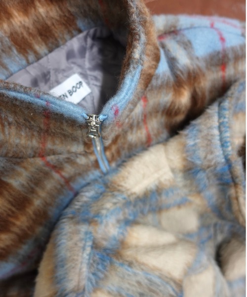 TEEN BOOP ブルゾン アウター シャギーチェックブルゾン レディース