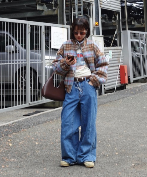 TEEN BOOP ブルゾン アウター シャギーチェックブルゾン レディース