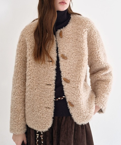 コート アウター ノーカラー ボアコート FD25W197「Fano Studios