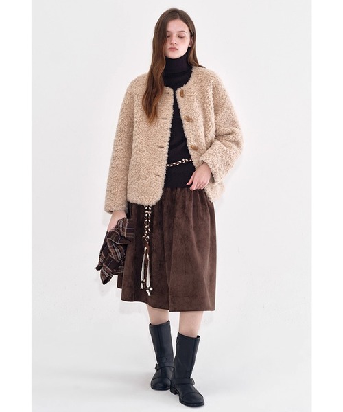 コート アウター ノーカラー ボアコート FD25W197「Fano Studios