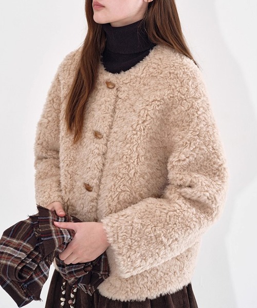 コート アウター ノーカラー ボアコート FD25W197「Fano Studios