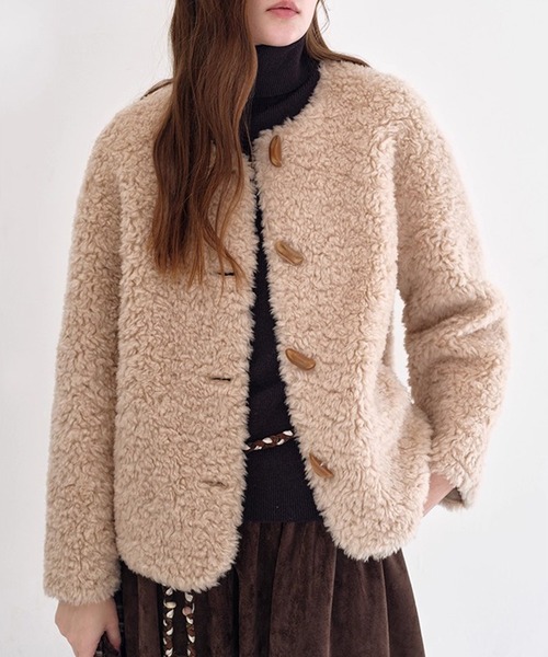 コート アウター ノーカラー ボアコート FD25W197「Fano Studios