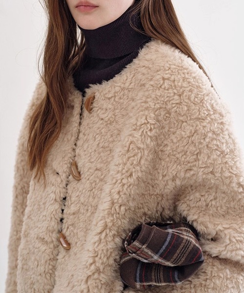 コート アウター ノーカラー ボアコート FD25W197「Fano Studios