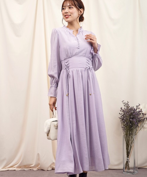 「NOELA」 長袖ワンピース S パープル レディース_画像2