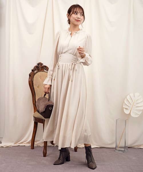 「NOELA」 長袖ワンピース S パープル レディース_画像6