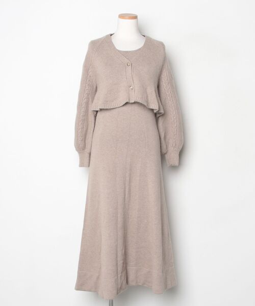 Her lip to コンビワンピース M ベージュ レディース : ZOZOTOWN Yahoo