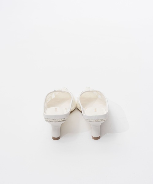 シューズ マルチファブリックウェッジソールカットミュール / Wedge-Sole Cut Mules レディースの画像
