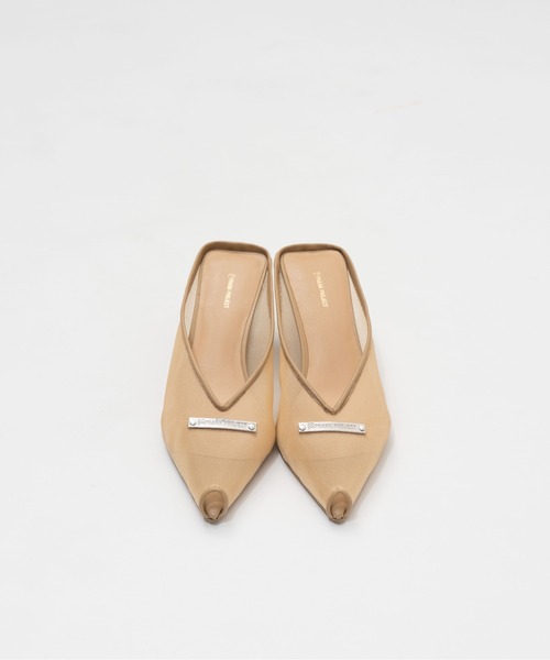 シューズ マルチファブリックウェッジソールカットミュール / Wedge-Sole Cut Mules レディースの画像