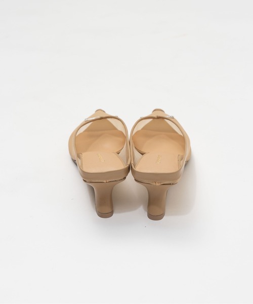 シューズ マルチファブリックウェッジソールカットミュール / Wedge-Sole Cut Mules レディースの画像