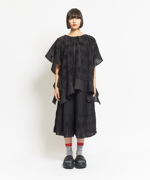 gomme（ゴム） 7分袖ブラウス MEDIUM ブラック レディース : ZOZOTOWN 