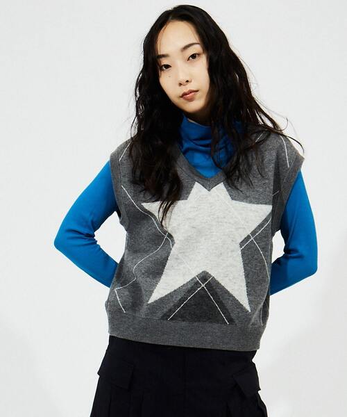 「CONVERSE TOKYO」 ノースリーブニット FREE グレー レディース_画像6