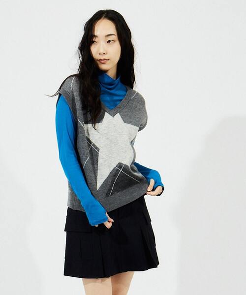 「CONVERSE TOKYO」 ノースリーブニット FREE グレー レディース_画像7