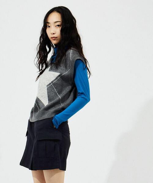 「CONVERSE TOKYO」 ノースリーブニット FREE グレー レディース_画像8