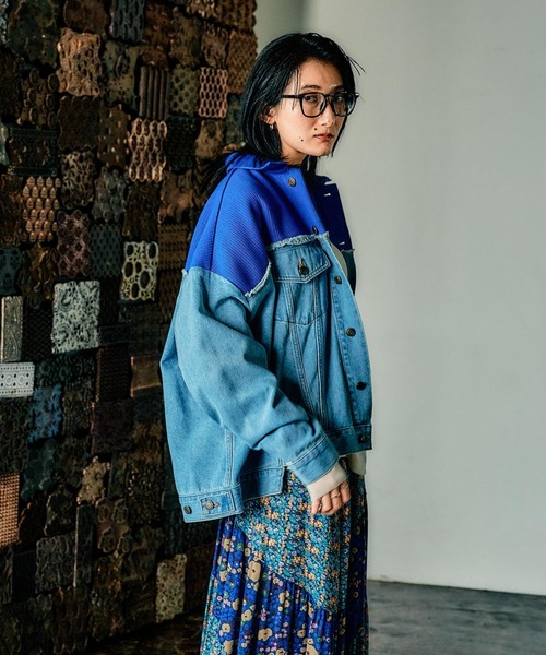 niko and…（ニコアンド） デニムジャケット FREE ブルー レディース