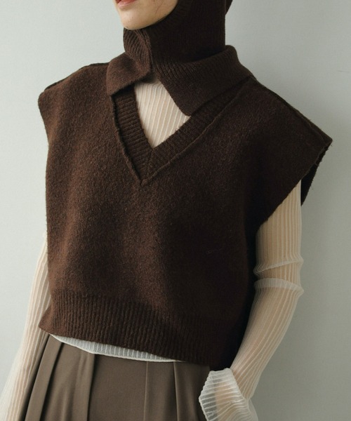 「anuke」 ノースリーブニット FREE グレー レディース_画像2