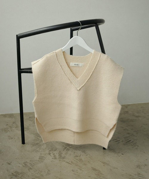 「anuke」 ノースリーブニット FREE グレー レディース_画像3