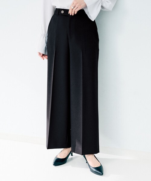 UNTITLED（アンタイトル） パンツ 杢調ワイドパンツ レディース