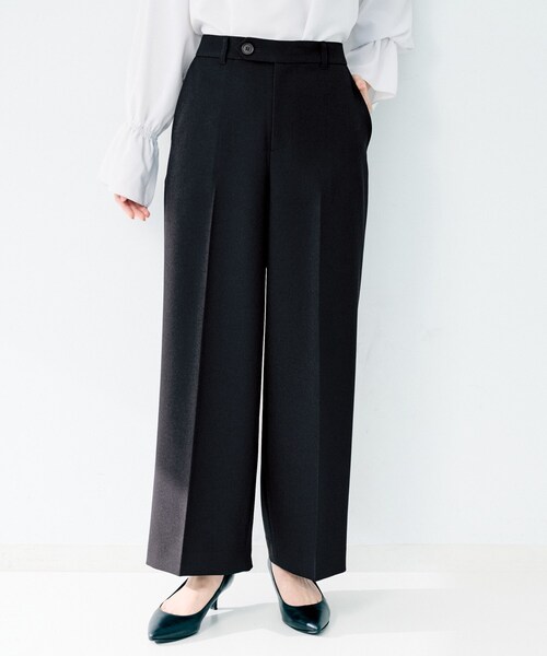 お値下げ　アンタイトル　untitledストレートワイドパンツ　　新品未使用品 UNTITLED（アンタイトル） パンツ 杢調ワイドパンツ レディース