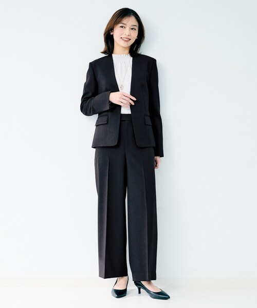 UNTITLED（アンタイトル） パンツ 杢調ワイドパンツ レディース