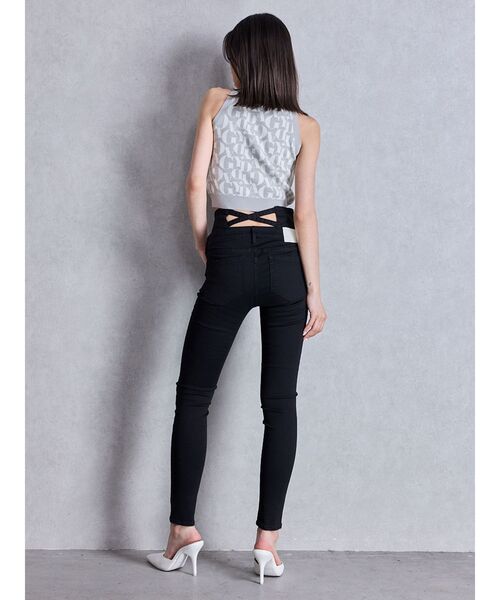 GYDA ハイウエストバッククロススキニーデニムパンツ インディゴブルー GYDA（ジェイダ） ジーンズ デニム デニムパンツ ハイウエストバック