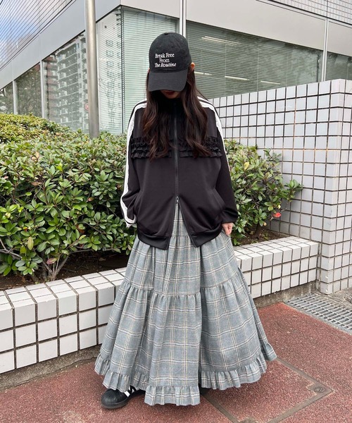 WC スカート 「一部店舗限定」チェックティアードロングスカート