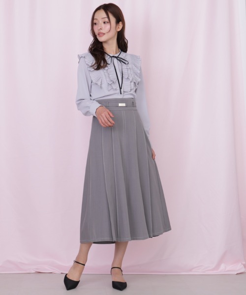 ジルバイジルスチュアート　プリーツカラーブラウス　ホワイト JILL by JILL STUART（ジルバイジルスチュアート） ブラウス シャツ