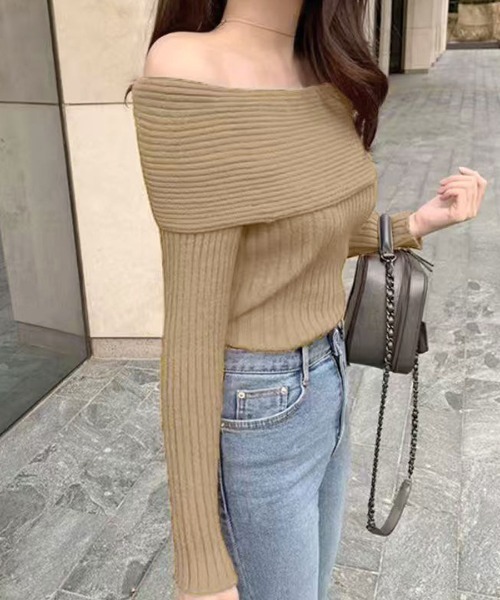 「Riff」 長袖ニット M アイボリー レディース_画像6