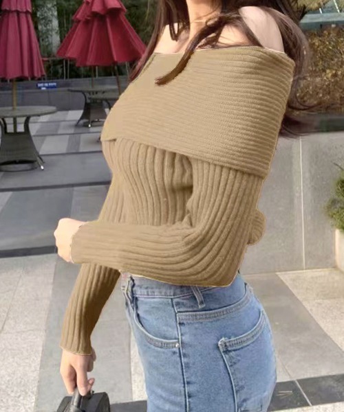 「Riff」 長袖ニット M アイボリー レディース_画像7