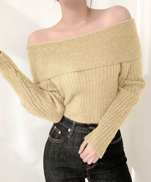 「Riff」 長袖ニット M アイボリー レディース_画像8