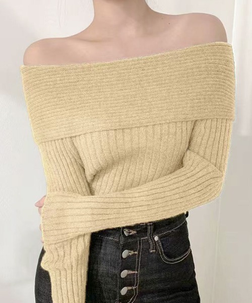 「Riff」 長袖ニット M アイボリー レディース_画像9