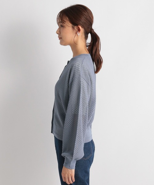 「Andemiu」 ニットカーディガン FREE ブルー レディース_画像4