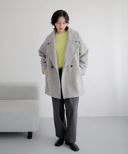 「LIAN」 ピーコート FREE グレー レディース_画像4