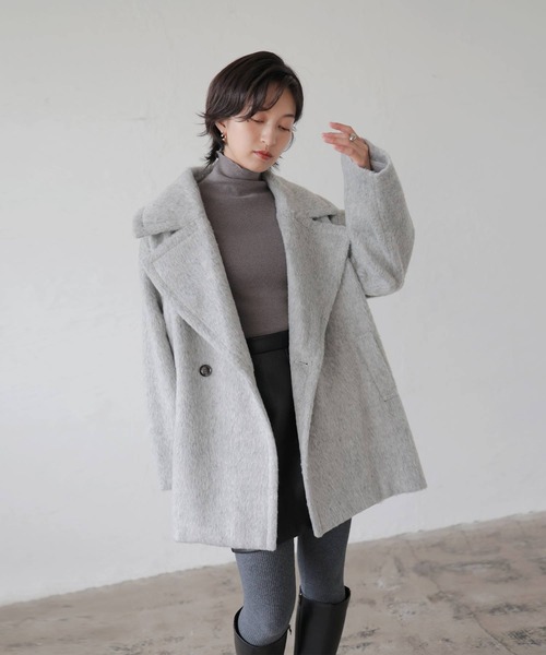 「LIAN」 ピーコート FREE グレー レディース_画像9