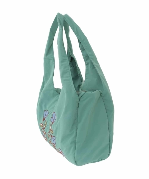 Jocomomola（ホコモモラ） トートバッグ フラワー刺繍ナイロントート