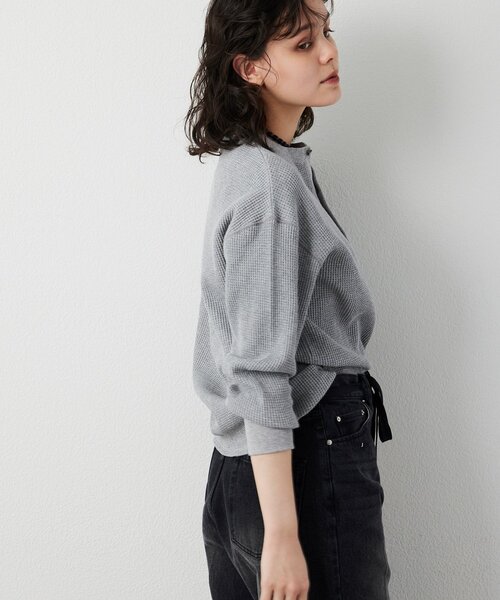 Whim Gazette ウィムガゼット Tシャツ ブラウス シルク混 グレー Whim Gazette ウィムガゼット Tシャツ ブラウス シルク混 グレーの通販