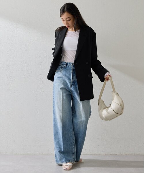 ジーンズ デニム デニムパンツ ストレートデニム レディースの画像