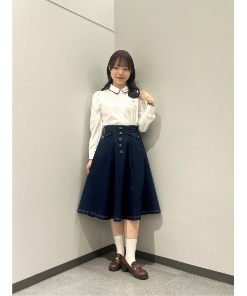 フィント スカート ブラウス タイ付きレースペーパーヨークブラウス【洗える】 | フィント(FINT