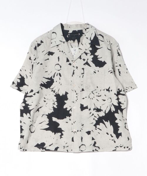 ALLSAINTS（オールセインツ） シャツ 半袖 GIRONA LINEN BLEND CROPPED